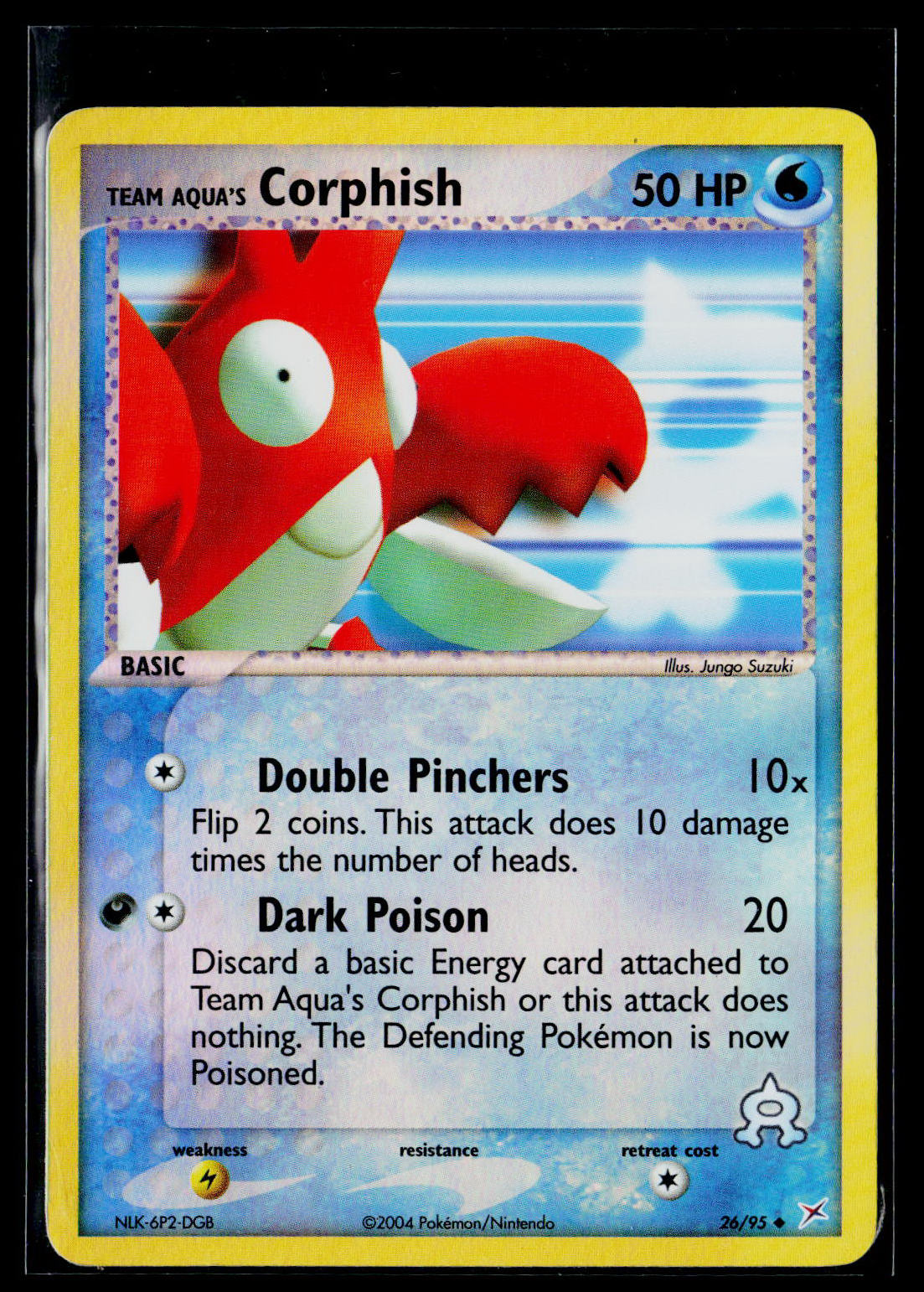 Team Aqua's Corphish Reverse Holo EX Team Magma vs Team Aqua 26/95 LP