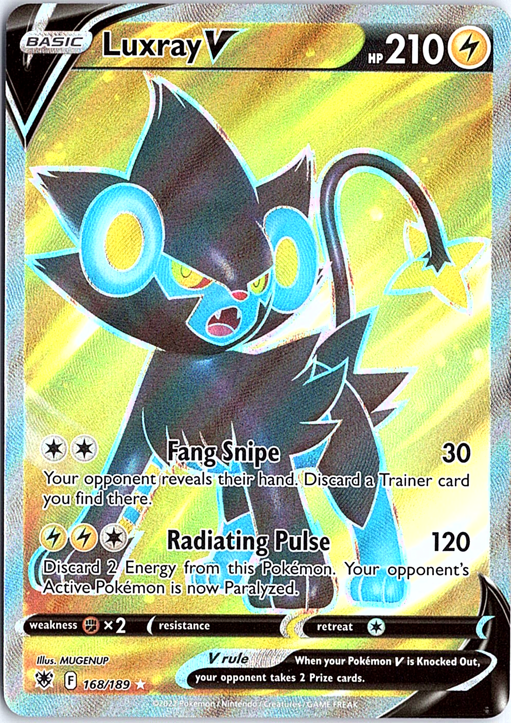 Luxray V (Full Art) Ultra Rare SWSH10: Astral Radiance 168/189 NM