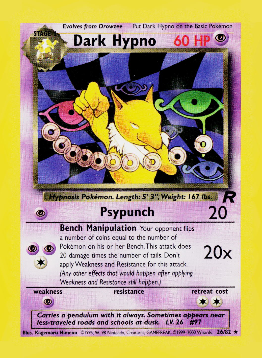 Dark Hypno (26) Unlimited Team Rocket 26/82 LP