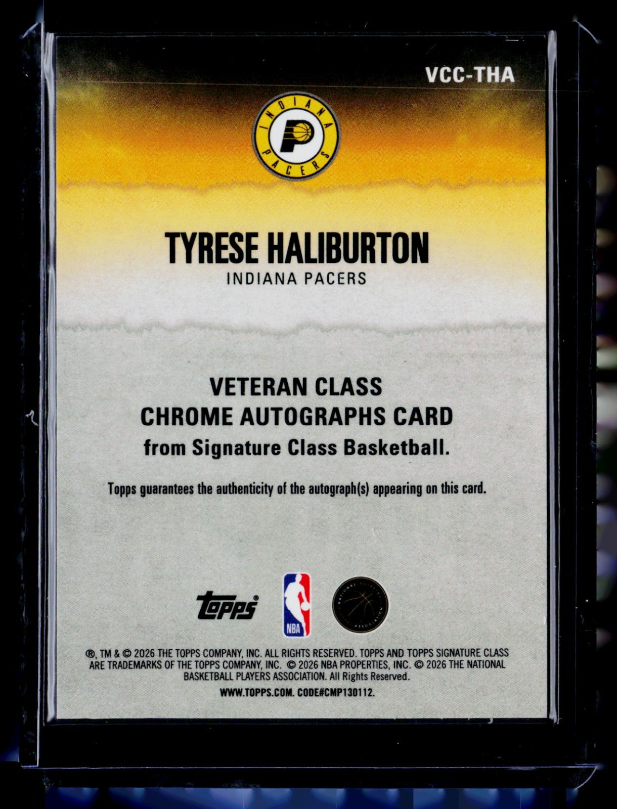 Tyrese Haliburton Topps Signature Class - Veteran Class Chrome Auto Orange
