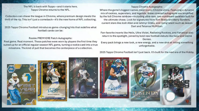 2025 Topps Chrome Football Hobby Box