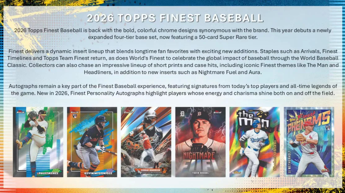 2026 Topps Finest Baseball Hobby Box