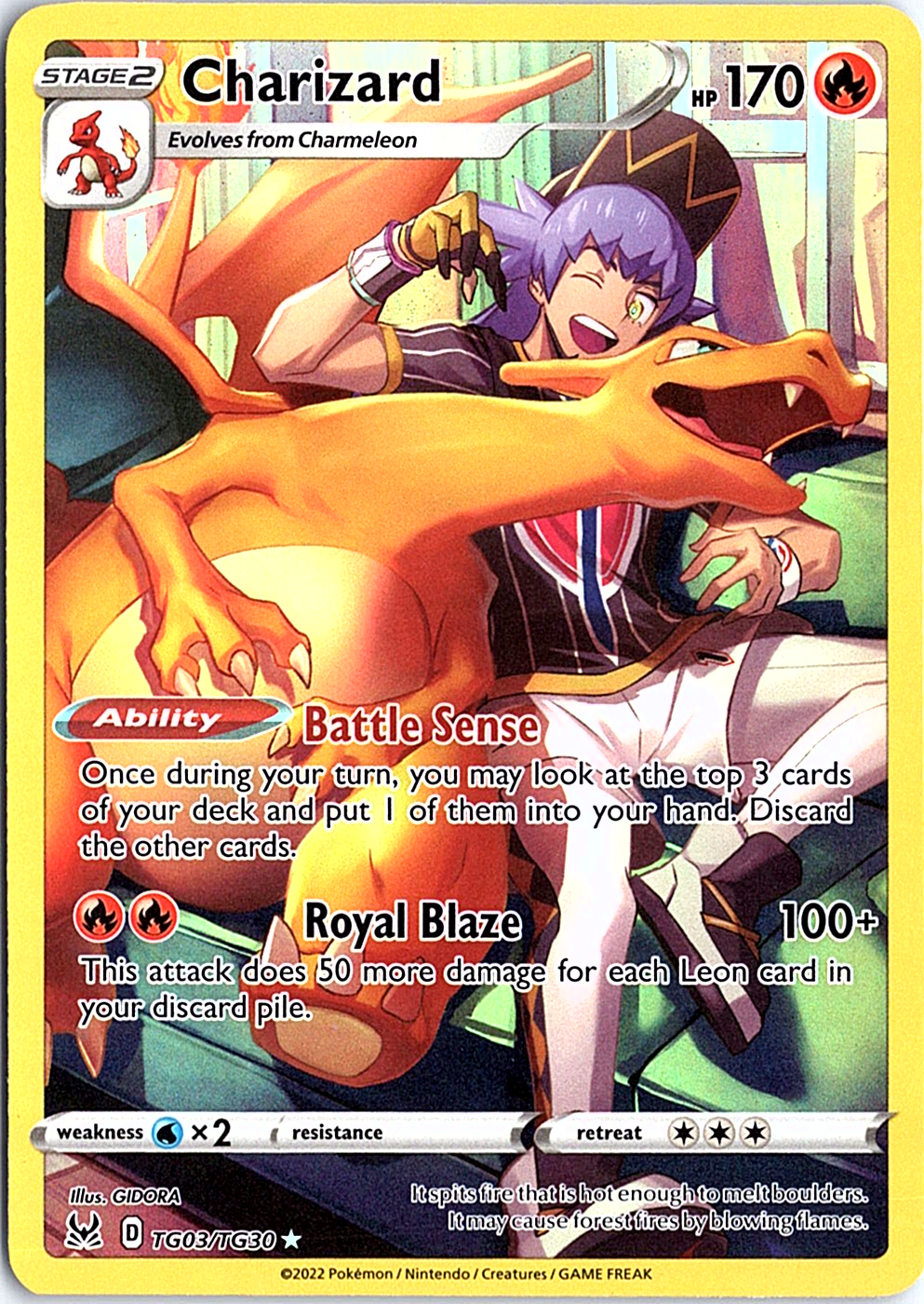 Charizard Ultra Rare SWSH11: Lost Origin Trainer Gallery TG03/TG30 NM