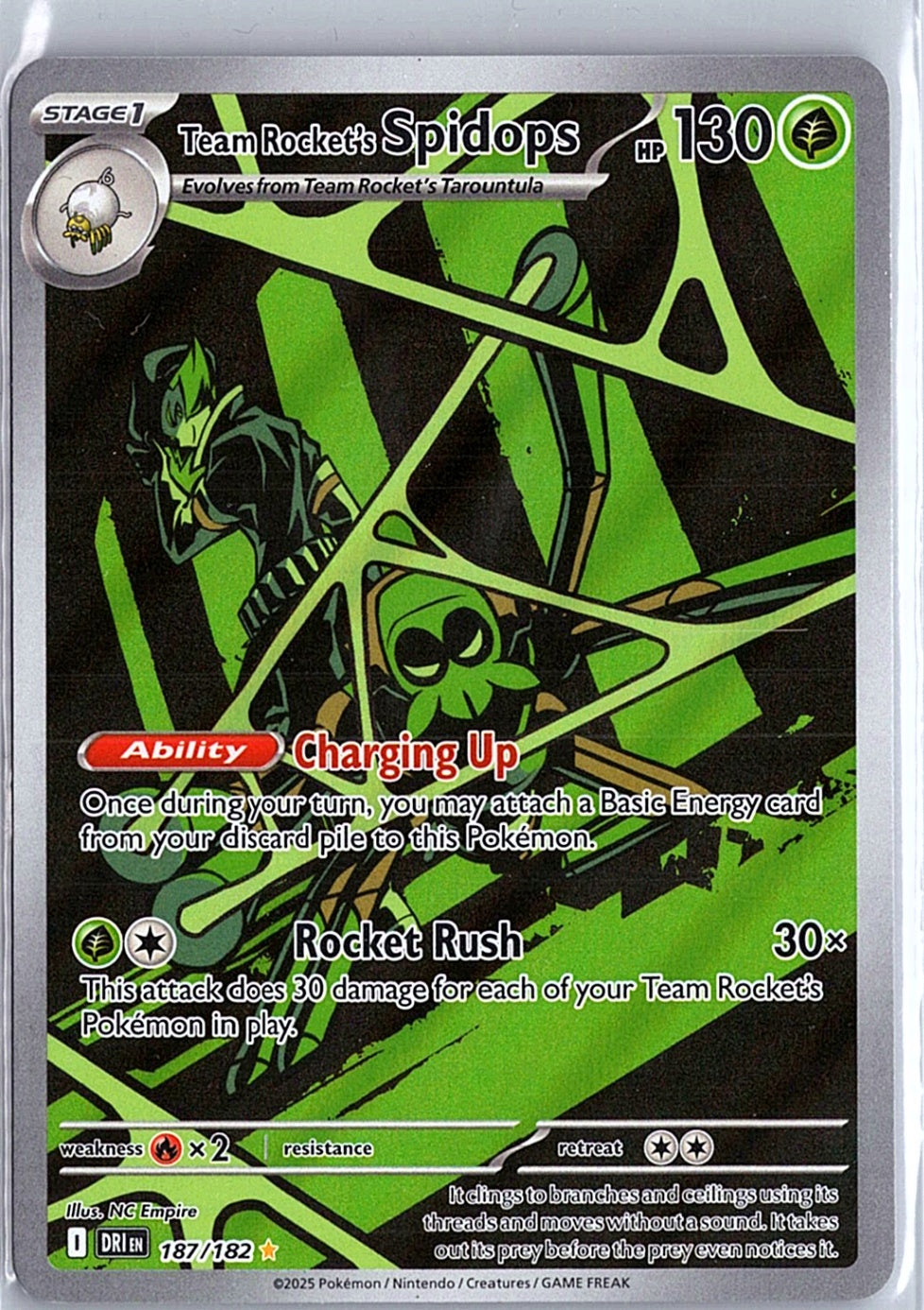 Team Rocket's Spidops Illustration Rare SV10: Destined Rivals 187/182 NM