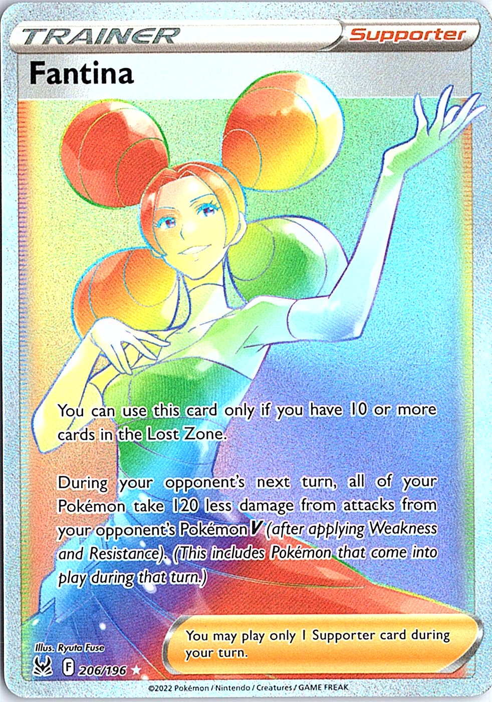 Fantina (Secret) Secret Rare SWSH11: Lost Origin 206/196 NM
