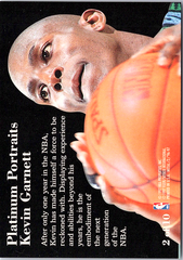 1996-97 Metal - Platinum Portraits Kevin Garnett 2 Minnesota Timberwolves (Back)