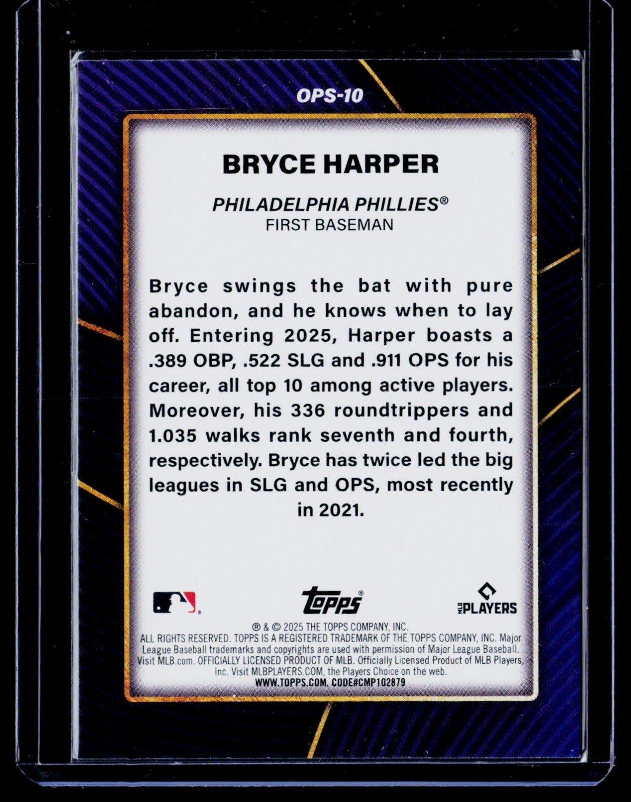 Bryce Harper Topps - OPS Leaders OPS-10 NM