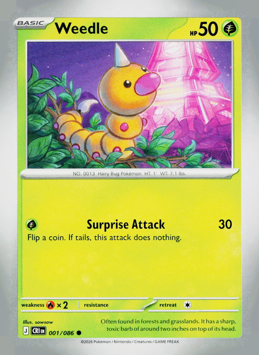 Weedle CRI 001/086 NM