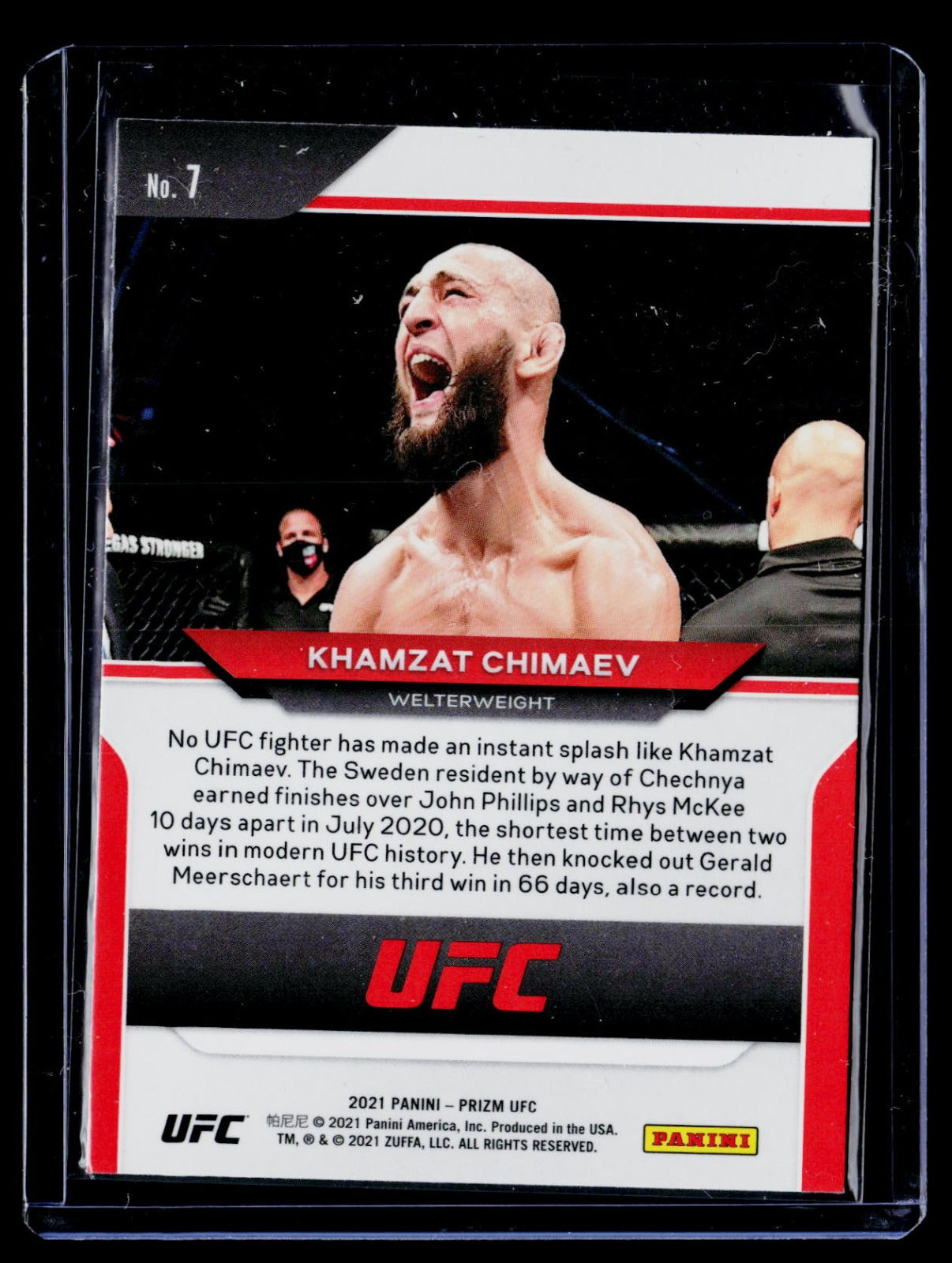 Khamzat Chimaev Panini Prizm UFC 7 NM