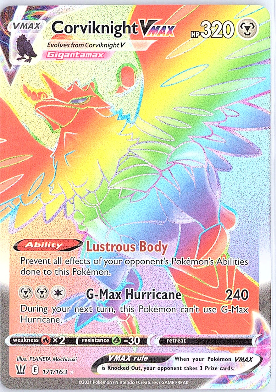 Corviknight Vmax - 171/163 - Secret Rare - Battle Styles - NM