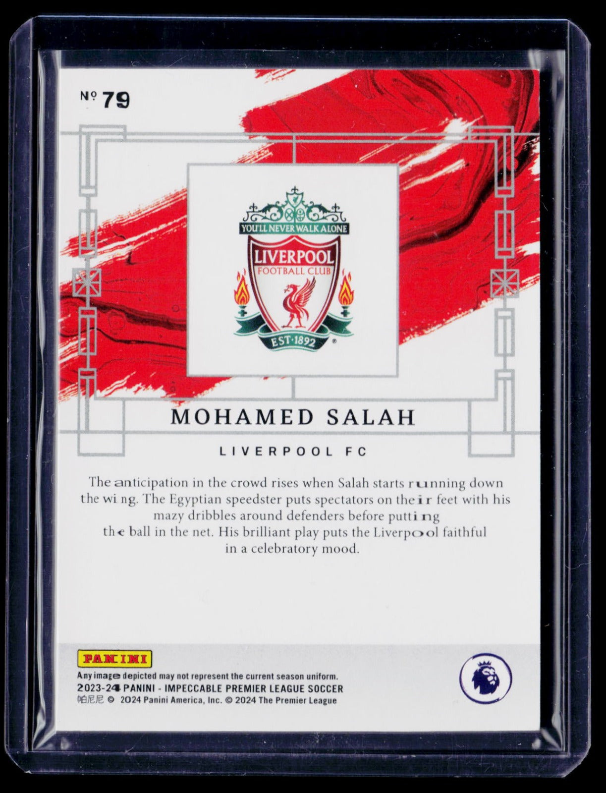 Mohamed Salah Panini Impeccable Premier League - Gold 79 NM