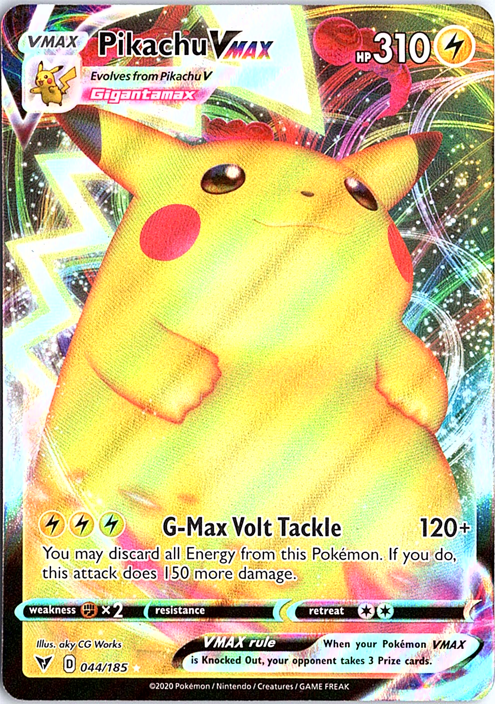 Pikachu VMAX Ultra Rare SWSH04: Vivid Voltage 044/185 NM