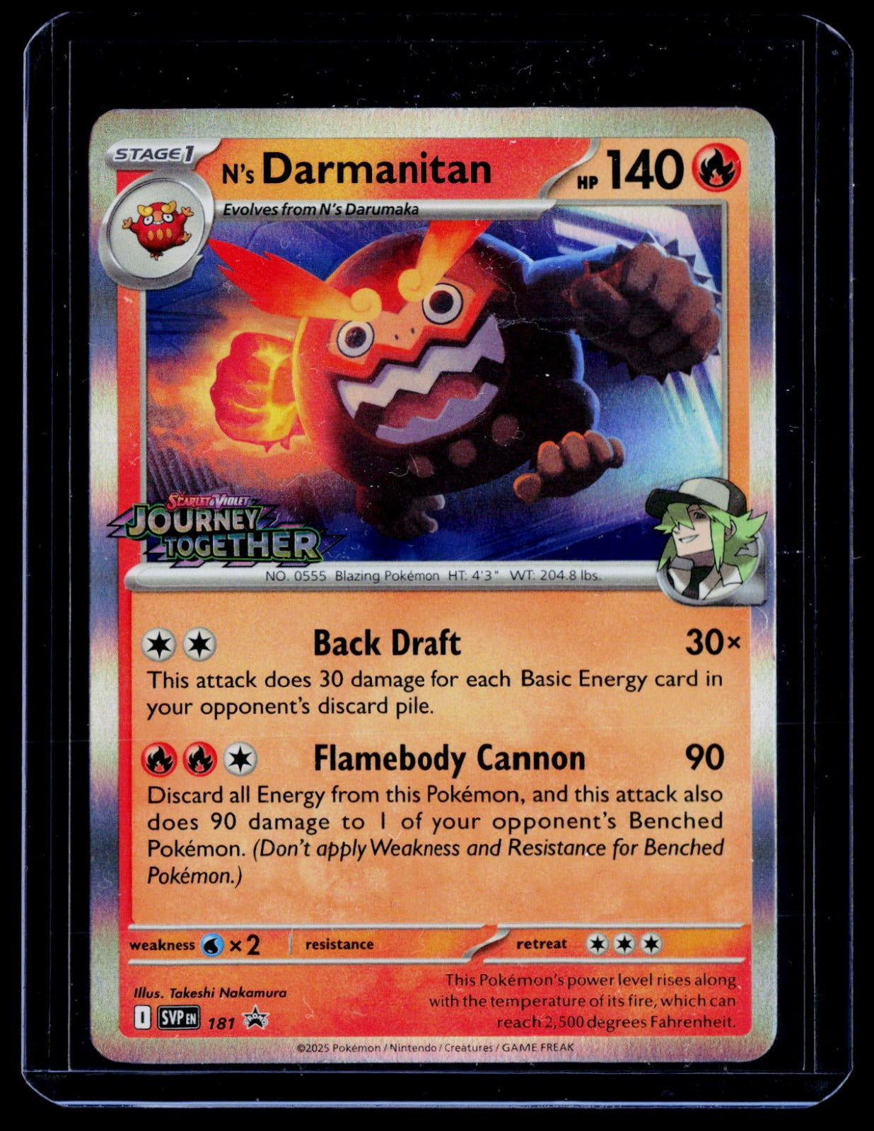 N's Darmanitan (Prerelease) 181 SVP Holo NM
