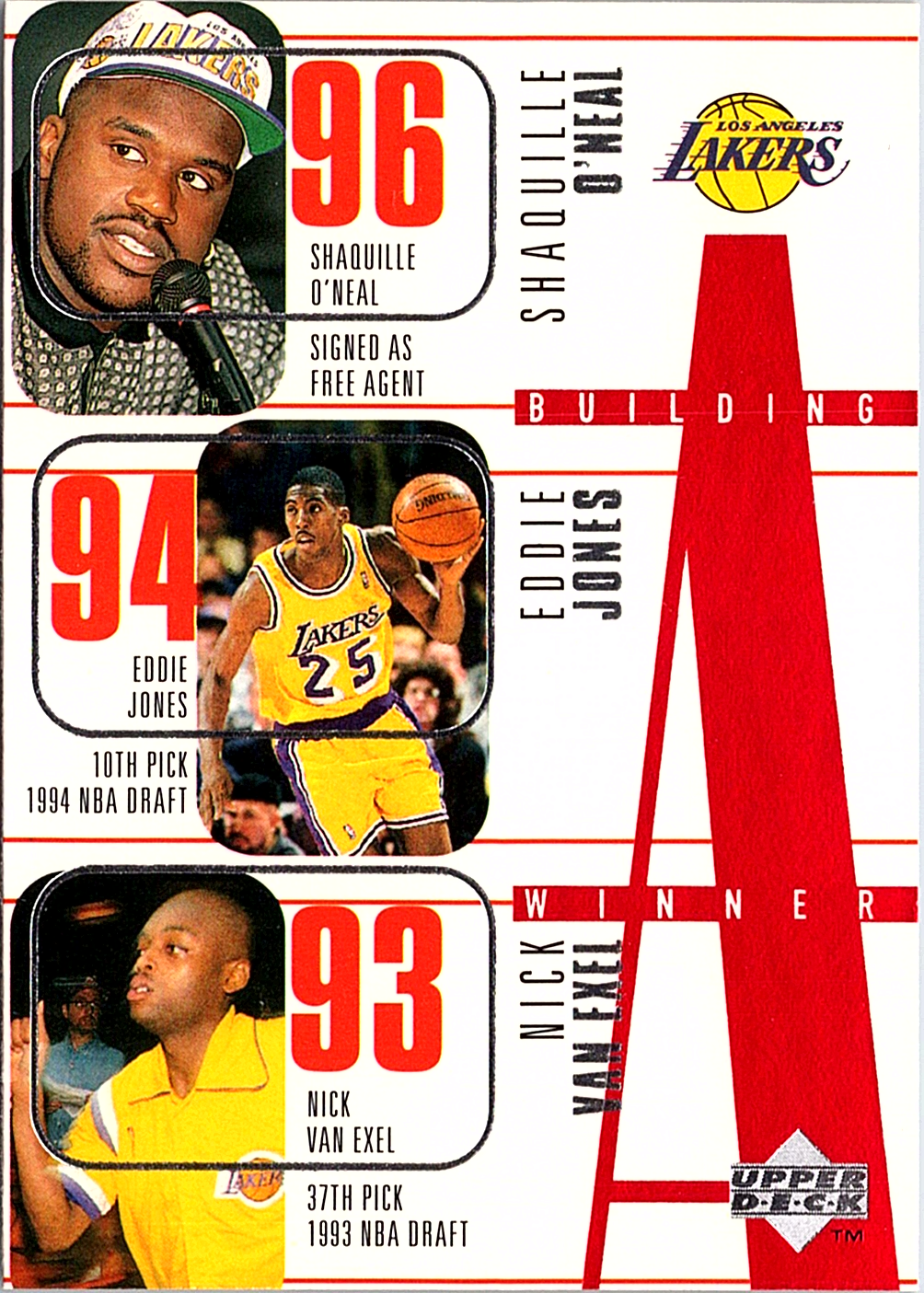1996-97 Upper Deck Shaquille O'Neal/Eddie Jones/Nick Van Exel/Cedric Ceballos/Kobe Bryant 