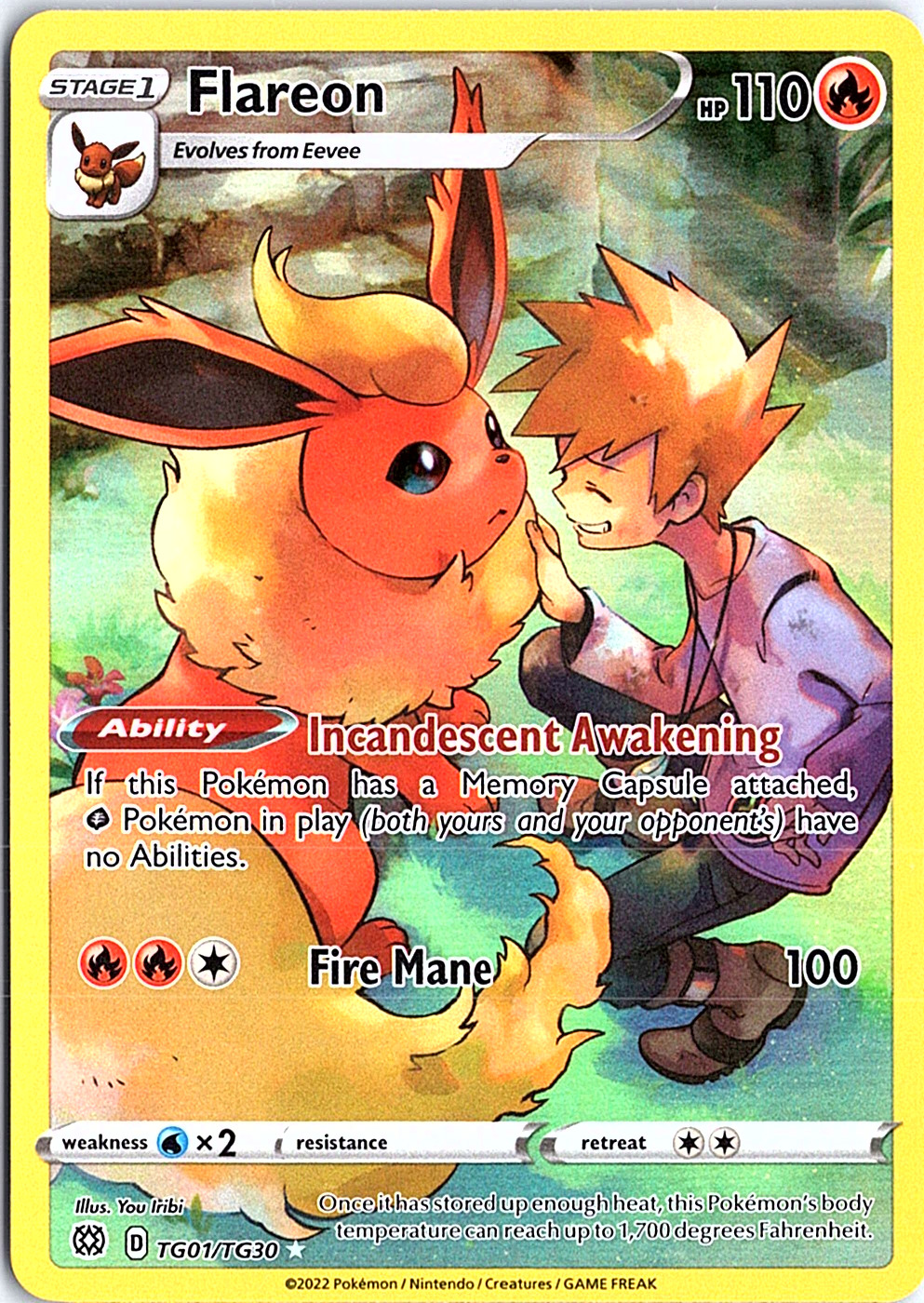 Flareon Ultra Rare SWSH09: Brilliant Stars Trainer Gallery TG01/TG30 NM