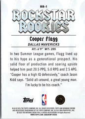 Cooper Flagg Bowman - Rockstar Rookies RR-1 NM (Back)