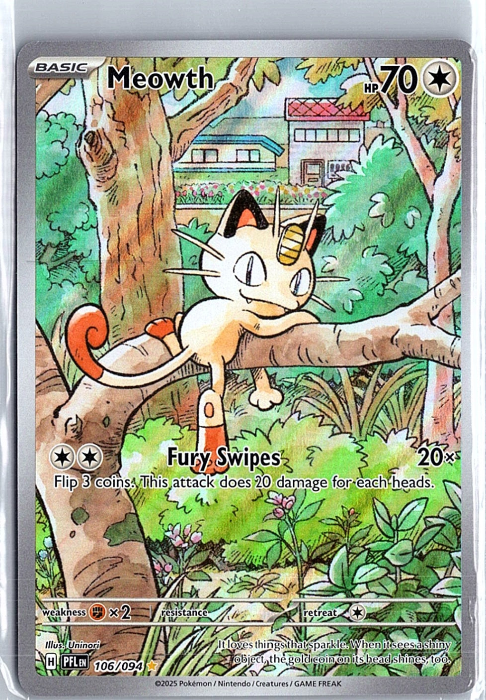 Meowth Illustration Rare ME02: Phantasmal Flames 106/094 NM