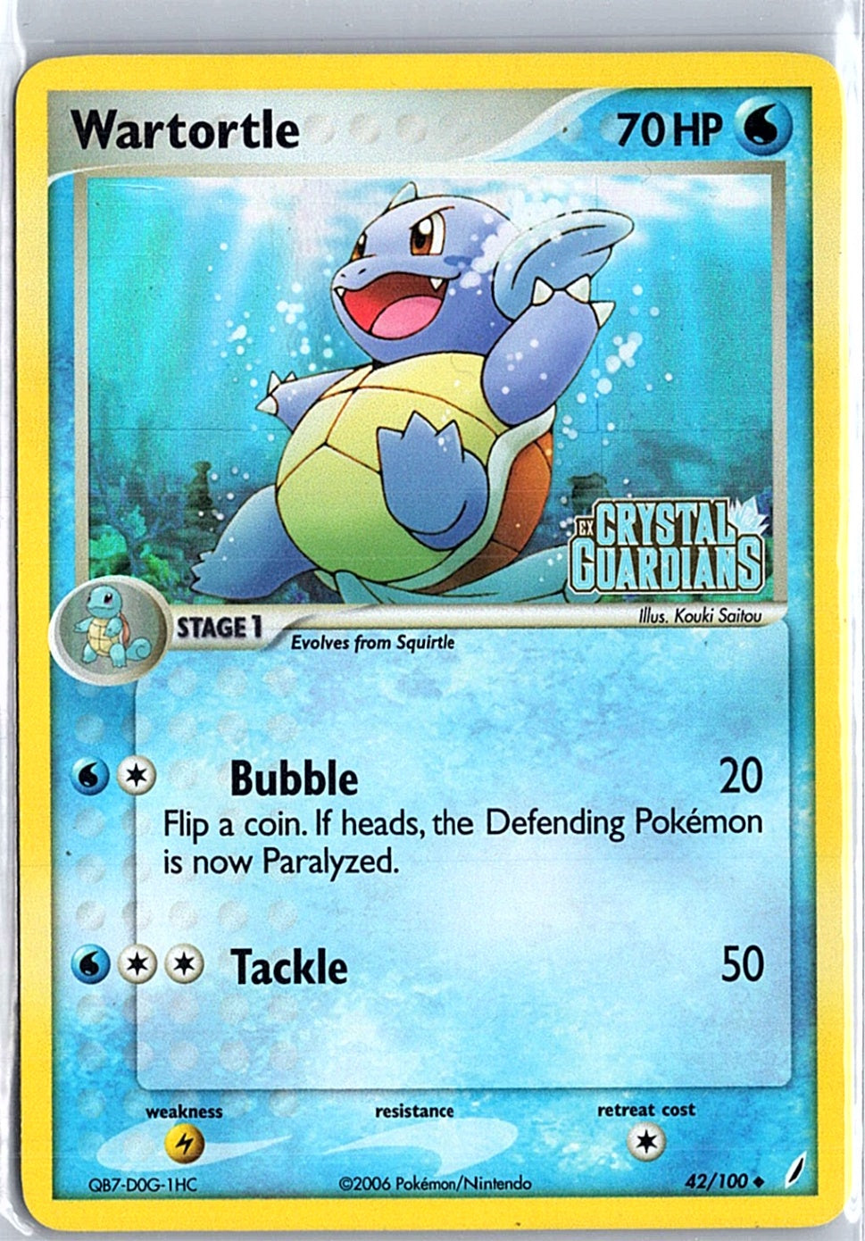 Wartortle Uncommon Crystal Guardians 42/100 NM