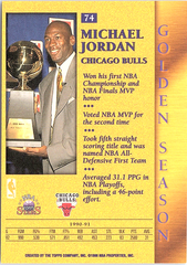 Michael Jordan Topps Stars 74 NM (Back)