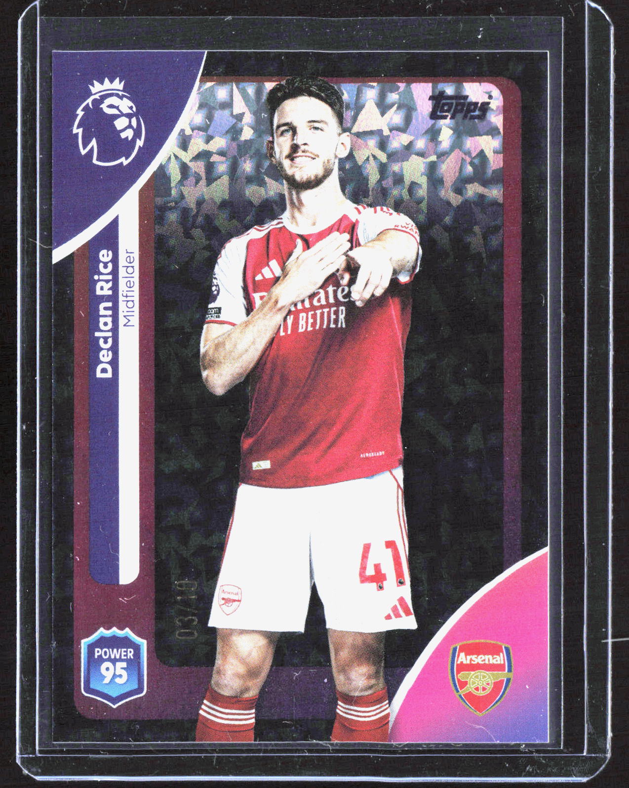 2025-26 Topps Premier League - Black Mini Diamond Declan Rice 8 /10 Arsenal FC