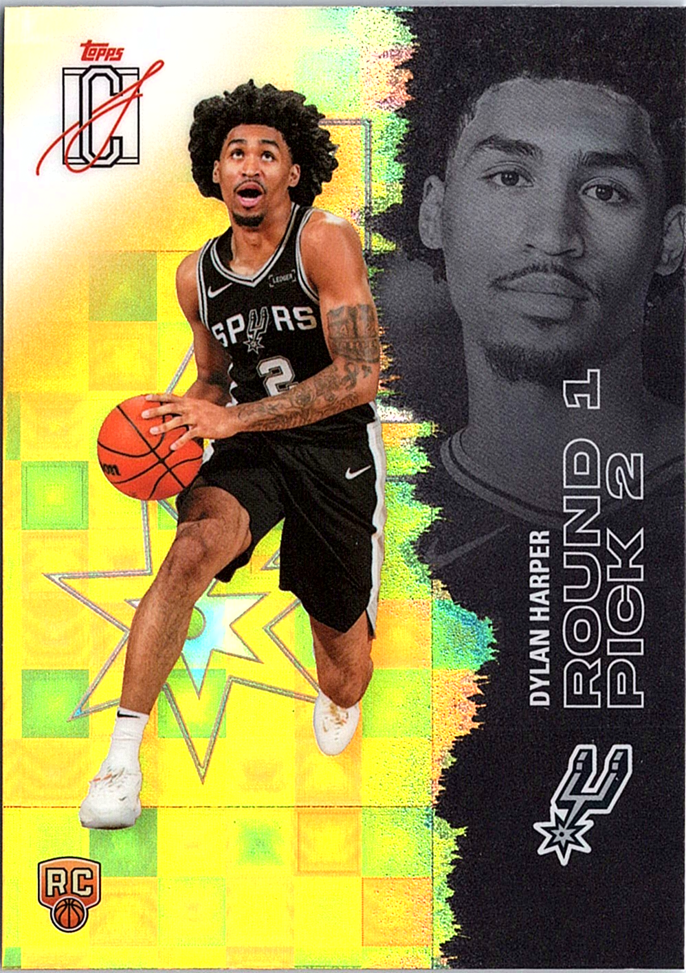 2025-26 Topps Signature Class Dylan Harper RC Rookie Yellow Gold Pandora 102 NM