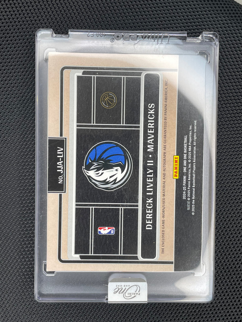 2024-25 One and One Derrick Lively Auto Patch /99 JJALIV (Back)
