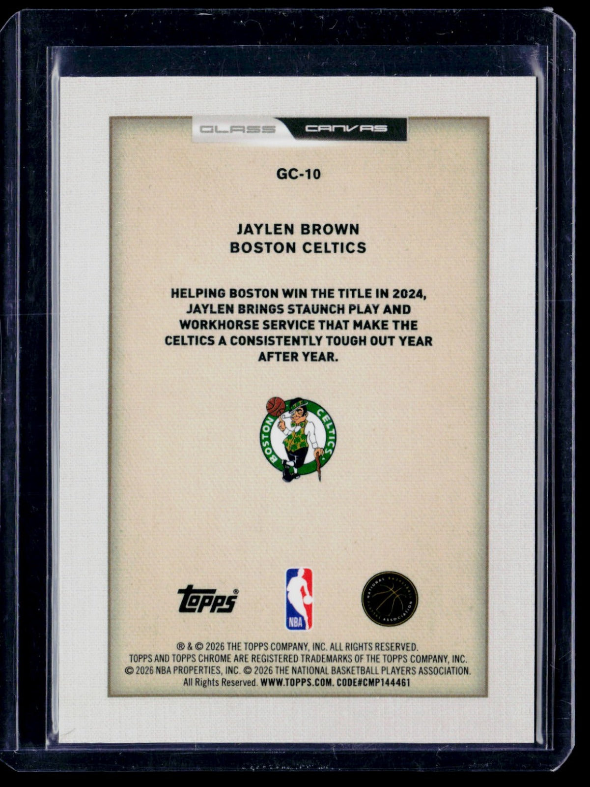 Jaylen Brown Topps Chrome - Glass Canvas GC-10 NM