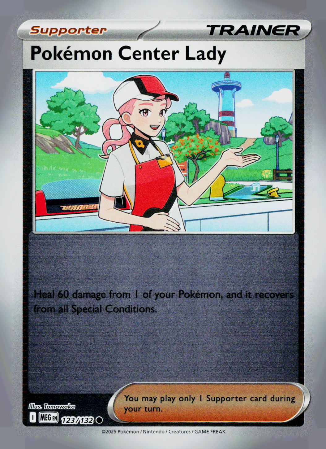 Pokemon Center Lady MEG 123/132 Reverse Holo NM