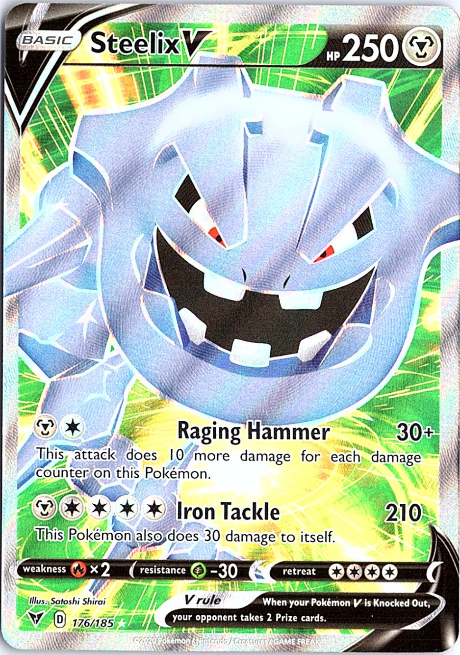 Steelix V (Full Art) Ultra Rare SWSH04: Vivid Voltage 176/185 NM
