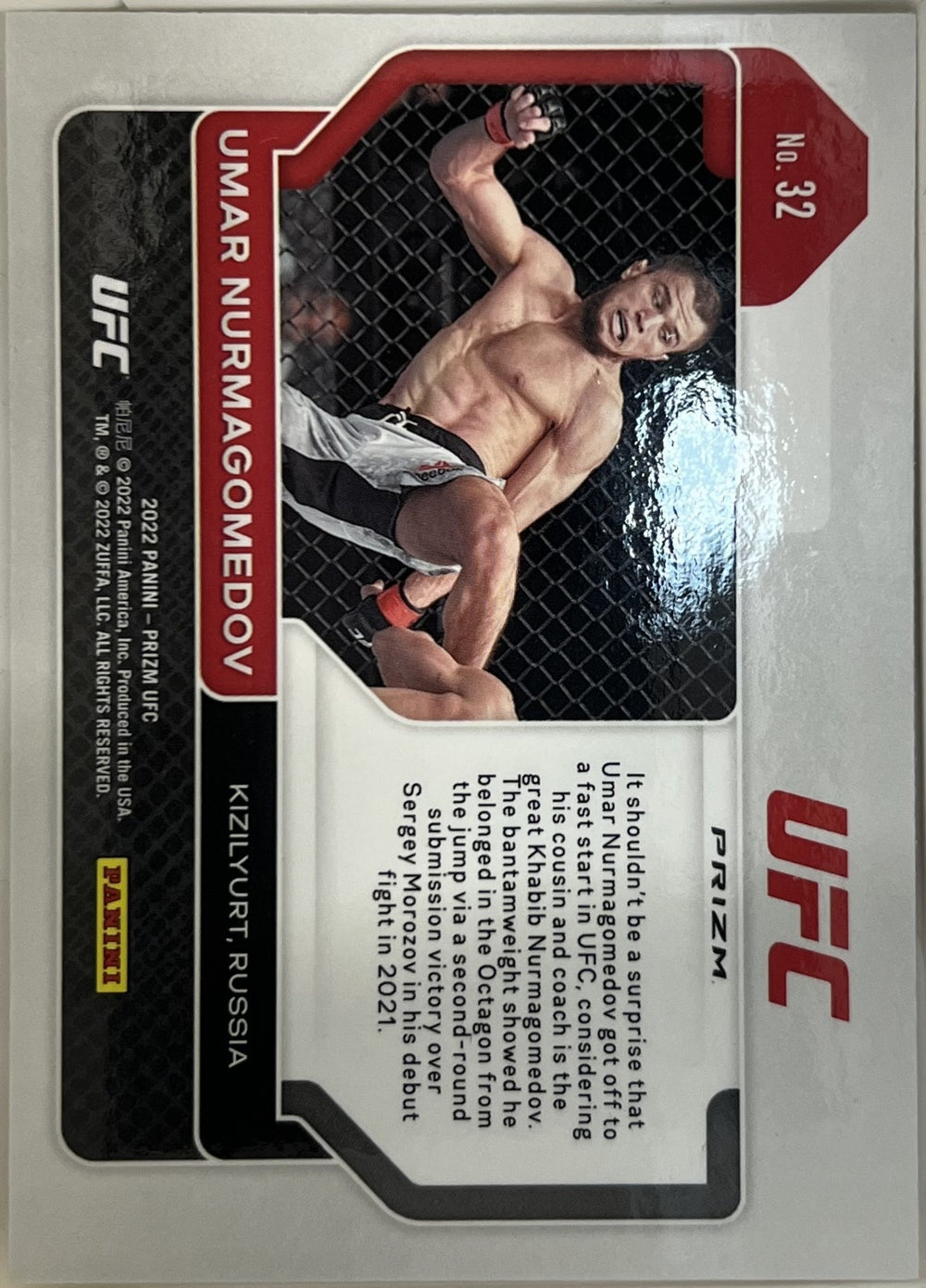 Umar Nurmagomedov Panini Prizm UFC - Silver 32 NM (Back)