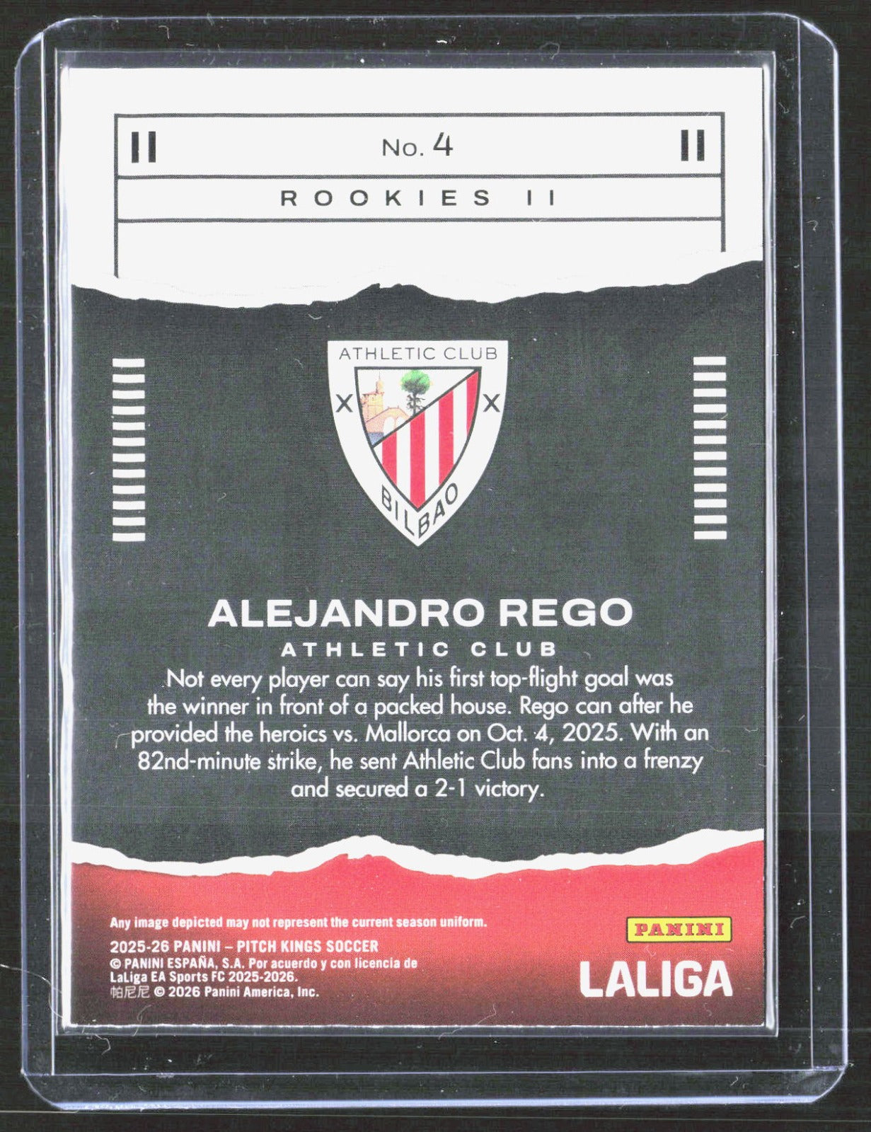 Panini 2025-26 Pitch Kings Rookies II Alejandro Rego Athletic Club #4 LaLiga