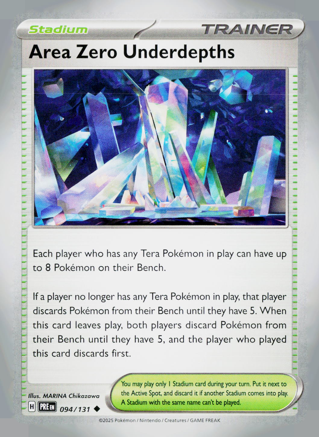Area Zero Underdepths PRE 094/131 NM