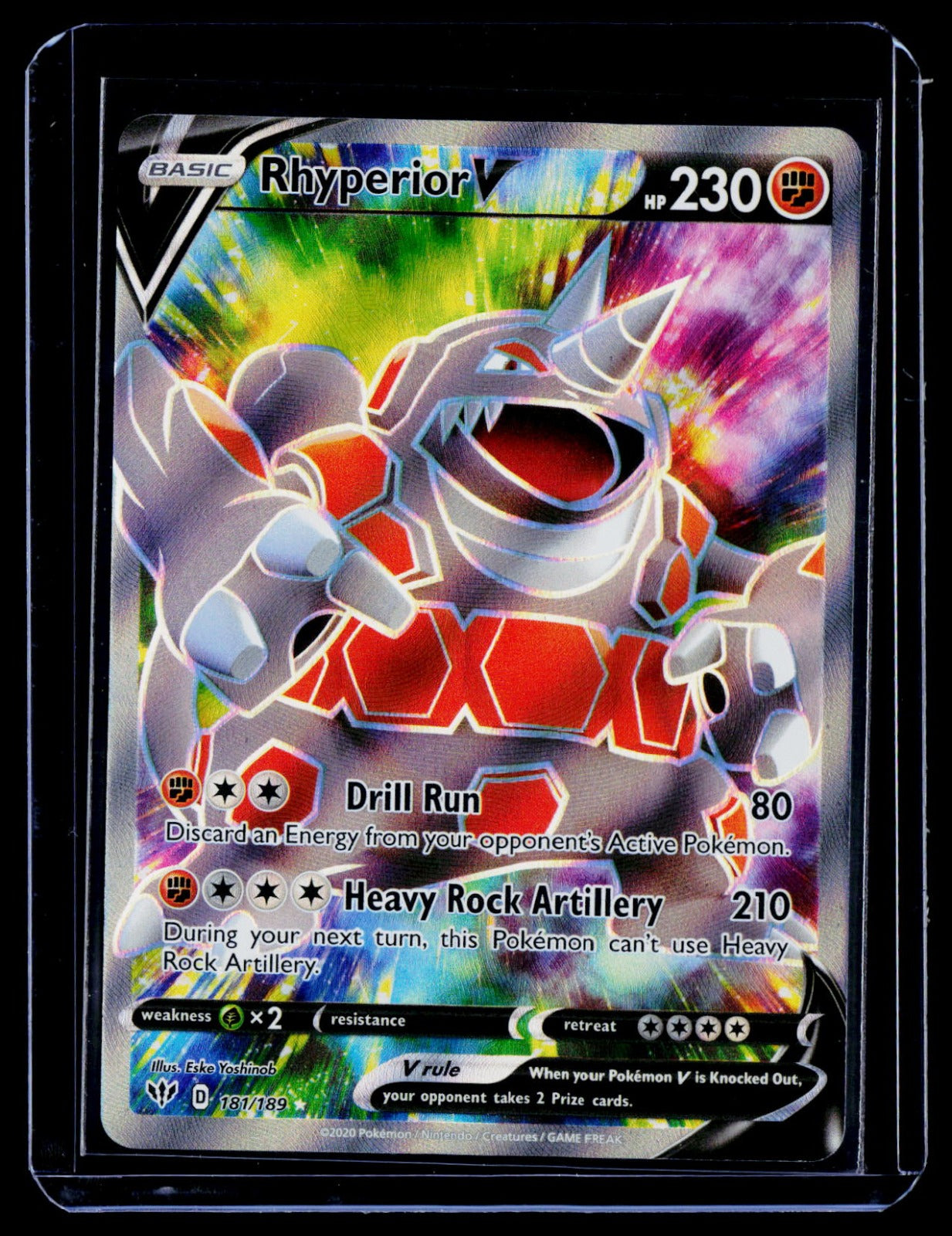Rhyperior V (Full Art) Holo SWSH03: Darkness Ablaze 181/189 NM
