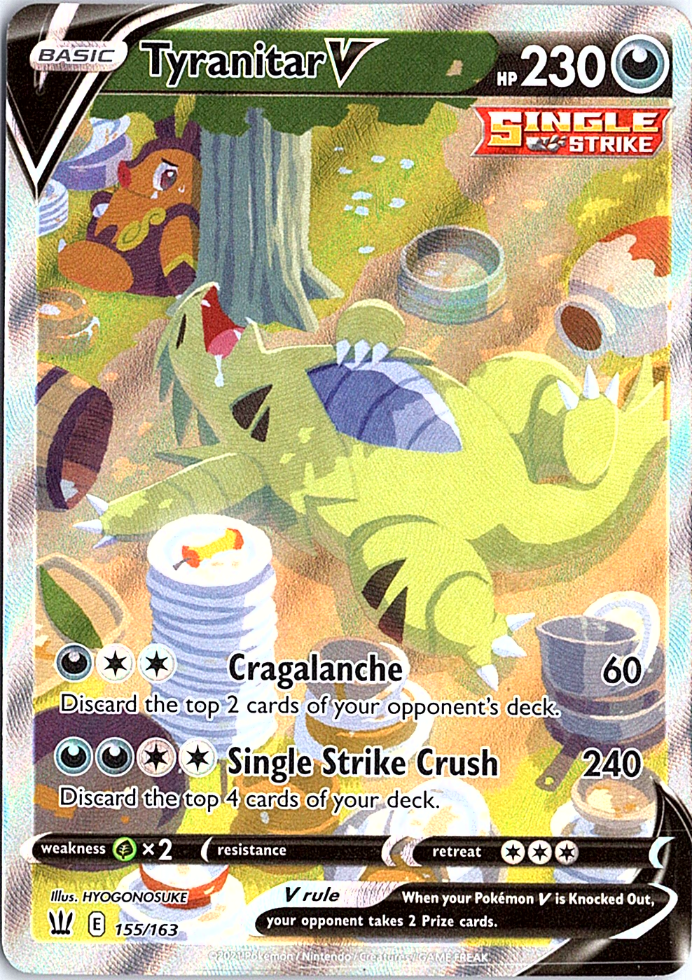 Tyranitar V (Alternate Full Art) Ultra Rare SWSH05: Battle Styles 155/163 NM