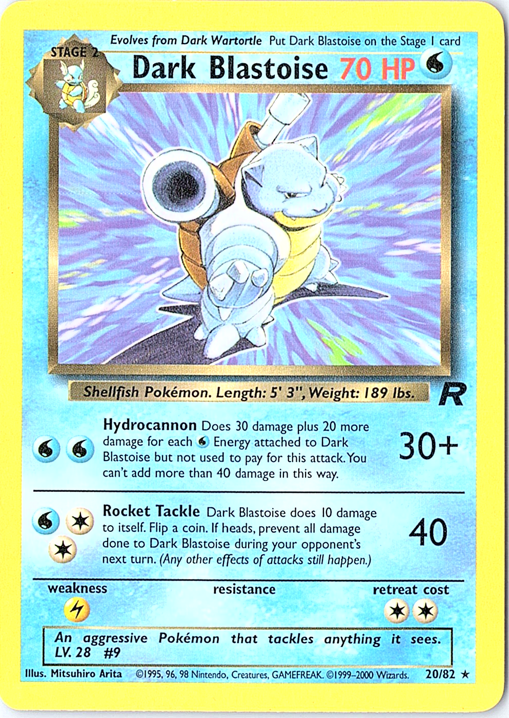 Dark Blastoise (20) Rare Team Rocket 20/82 NM