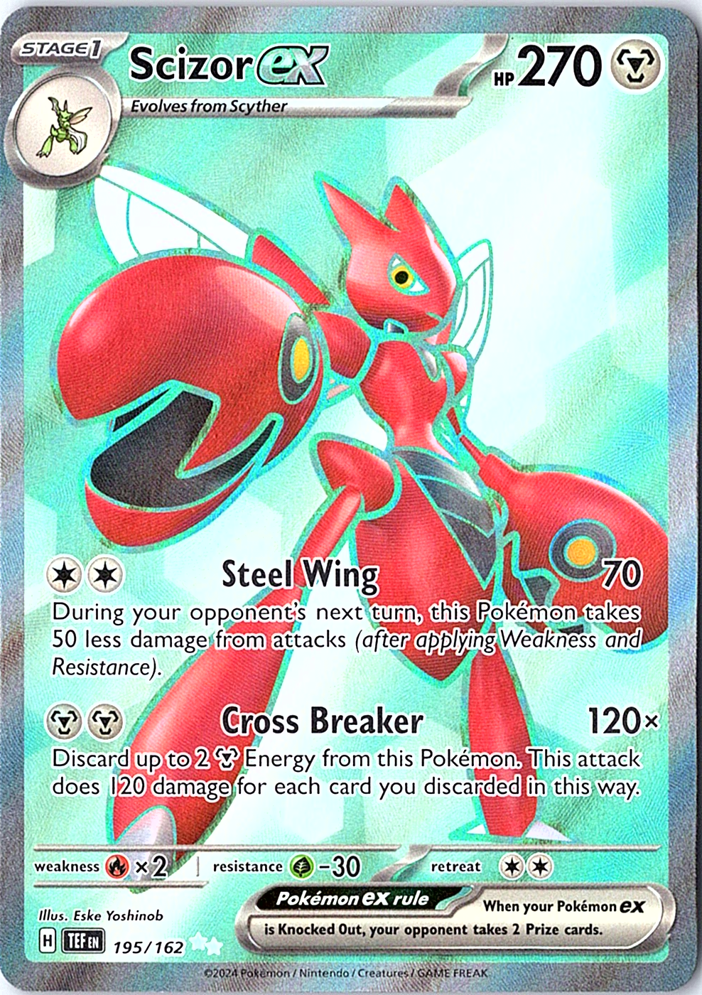 Scizor ex Ultra Rare SV05: Temporal Forces 195/162 NM