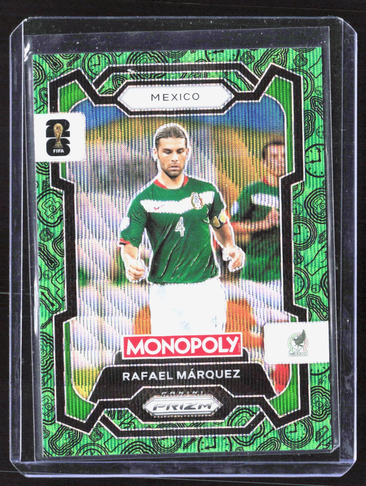 2026 Panini Prizm Monopoly FIFA WC Four CornersGreen Wave Prizms Rafael Márquez