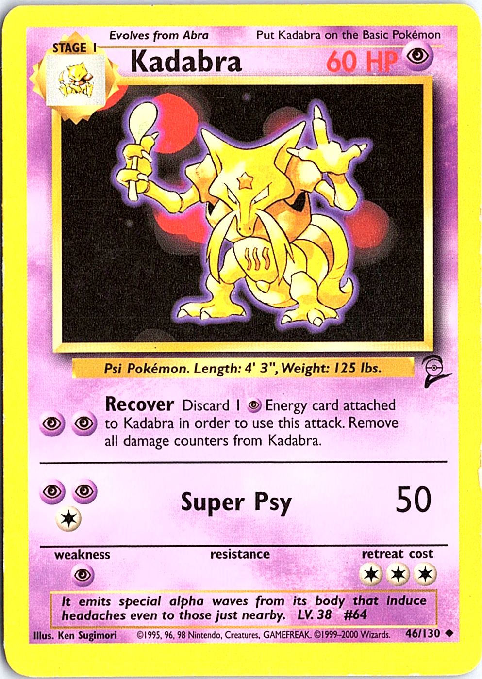 Kadabra Uncommon Base Set 2 046/130 NM