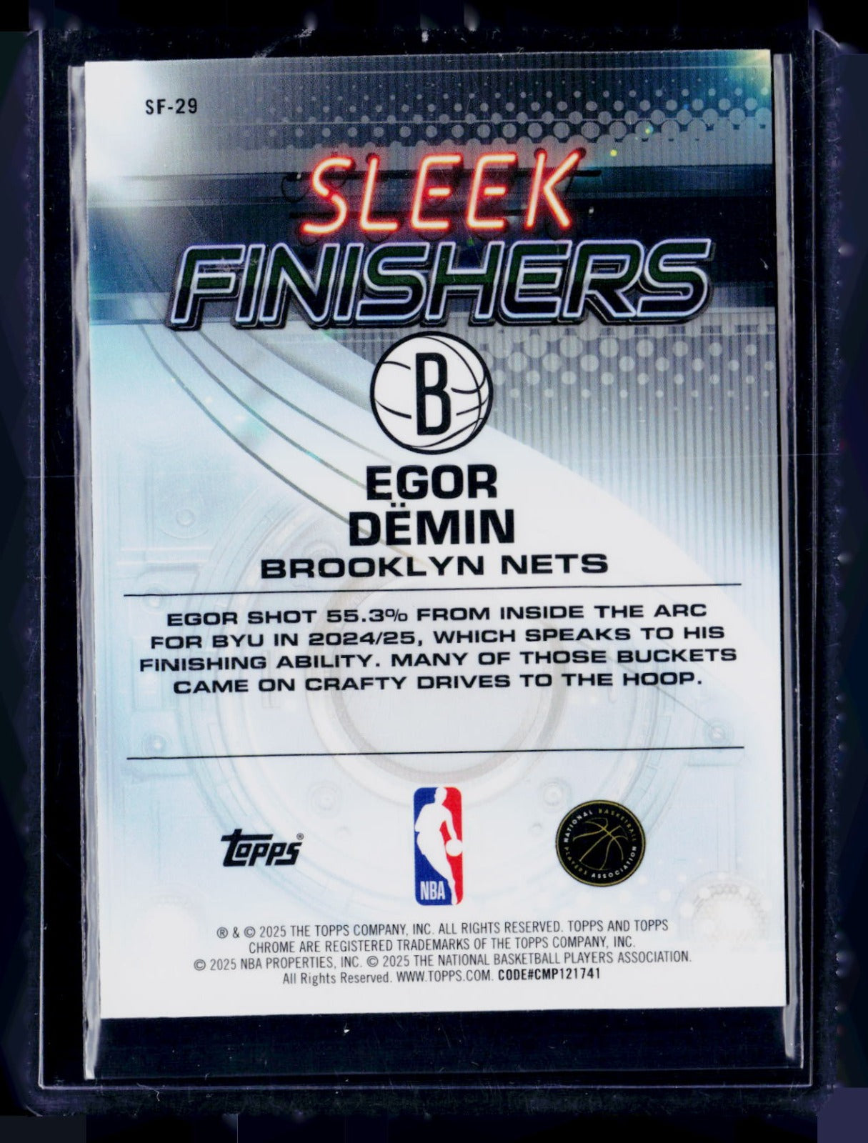 Egor Dëmin Topps Chrome - Sleek Finishers SF-29 NM
