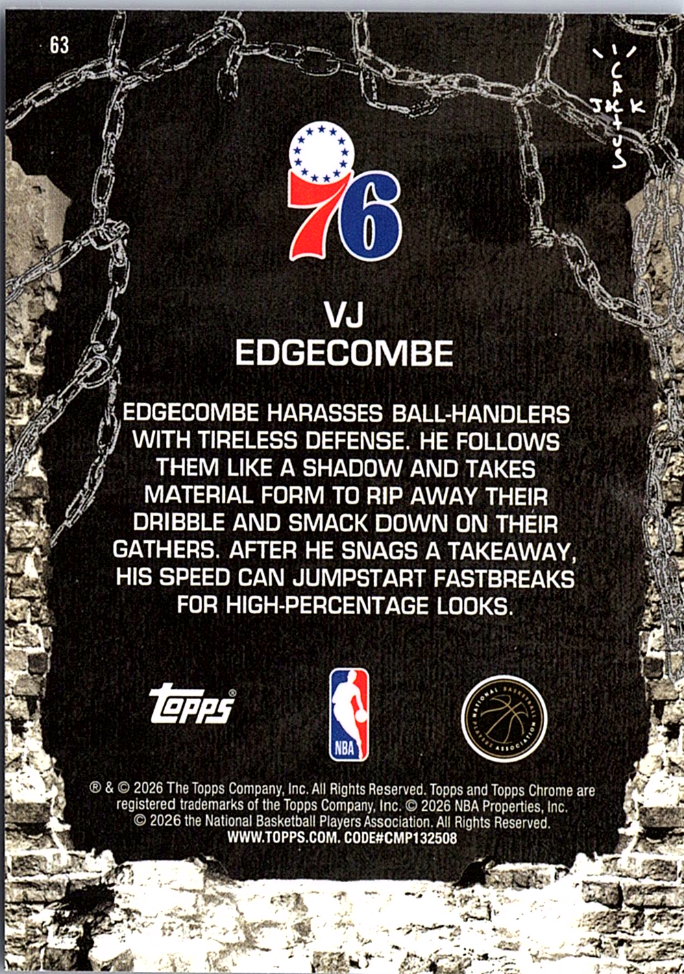 VJ Edgecome Cactus Jack - 63 NM (Back)