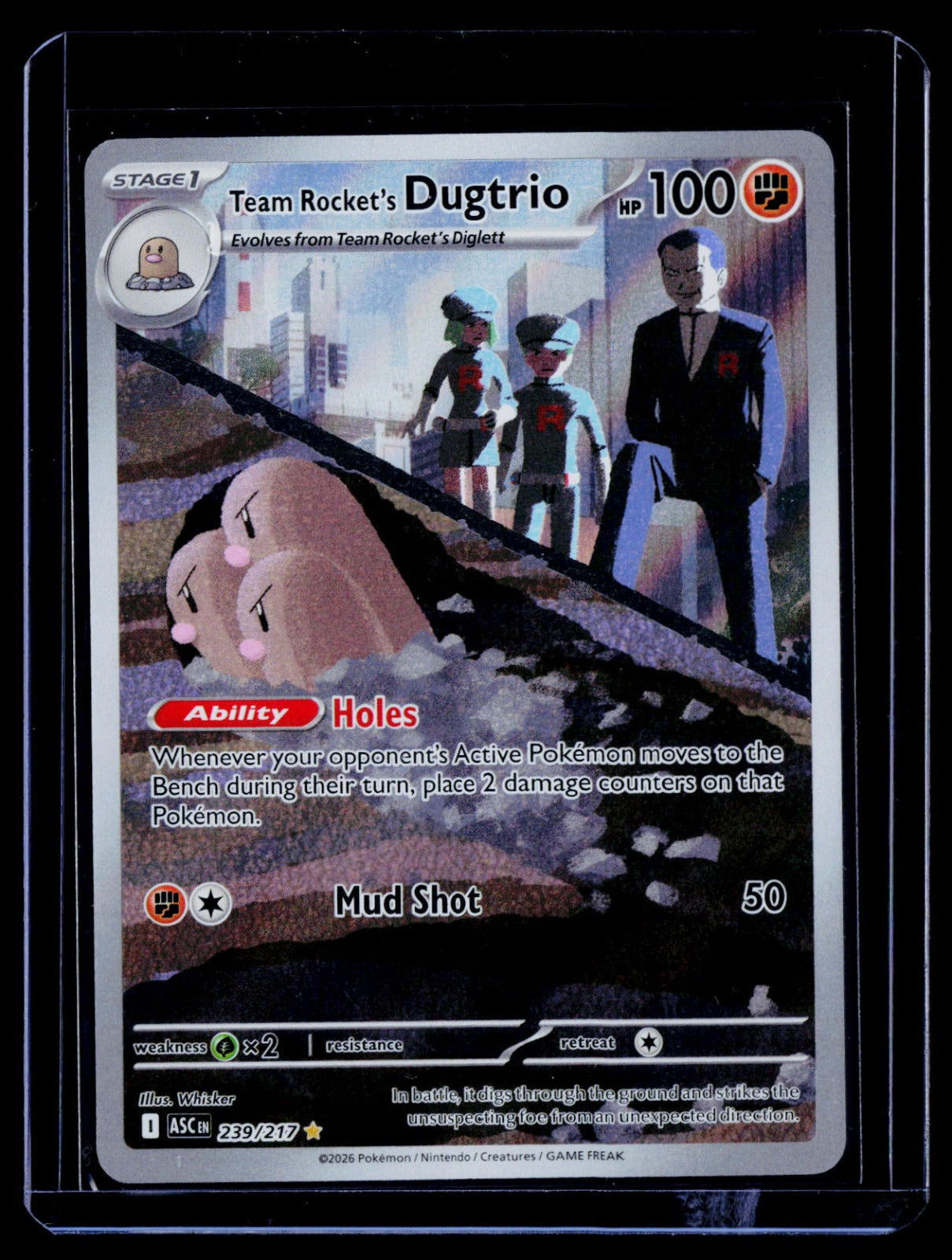Team Rocket's Dugtrio Holo ME: Ascended Heroes 239/217 NM