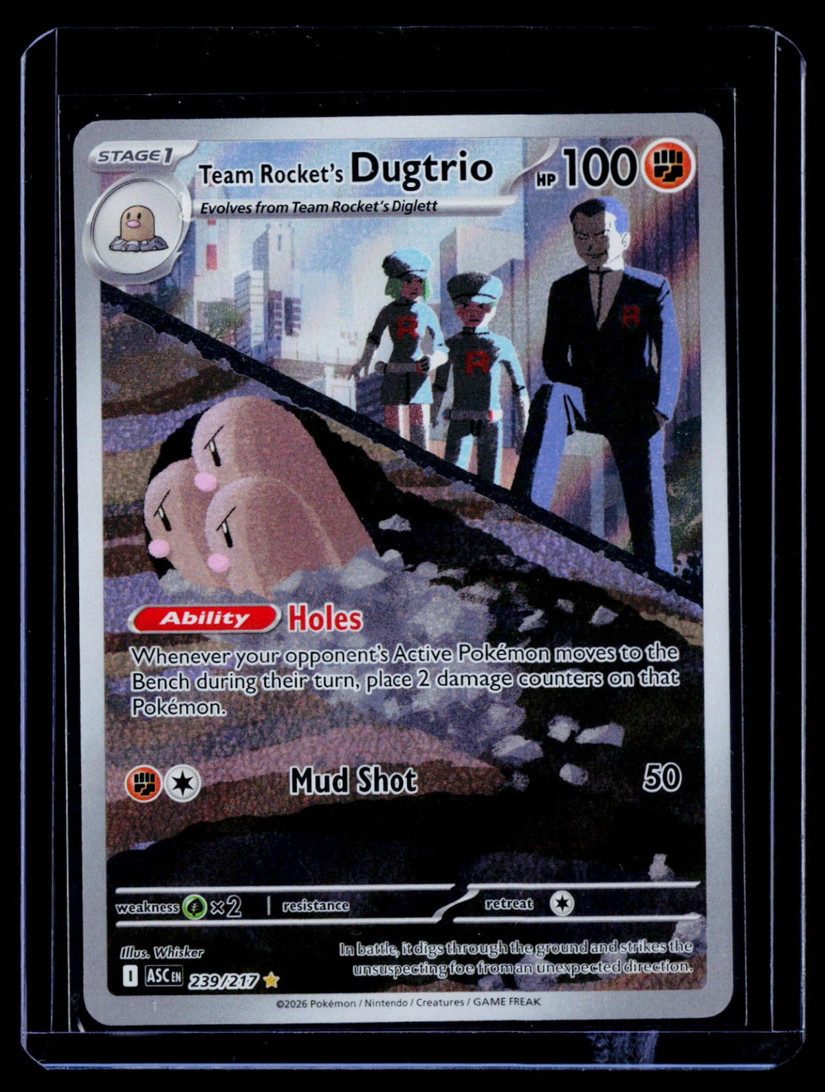 Team Rocket's Dugtrio Holo ME: Ascended Heroes 239/217 NM