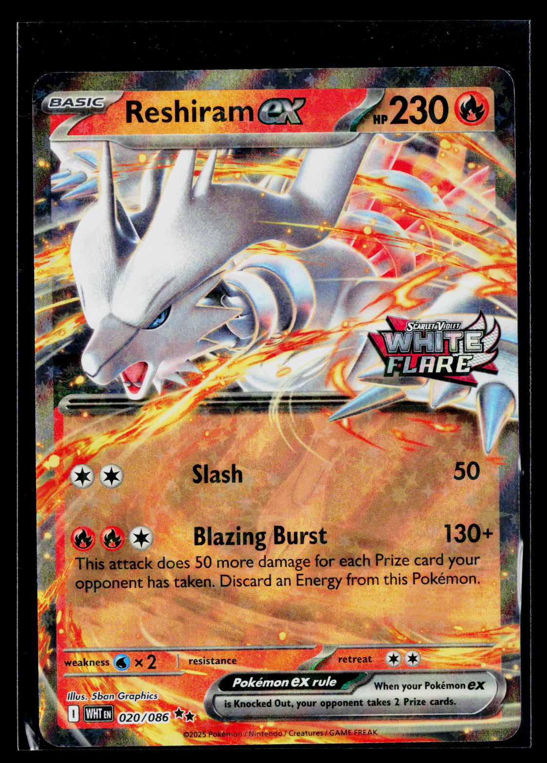Reshiram ex (White Flare Stamped) MCAP 020/086 Holo NM