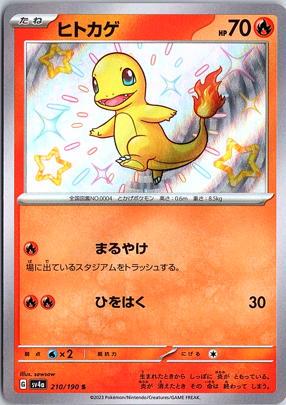 Charmander Shiny Rare SV4a: Shiny Treasure ex 210/190 NM