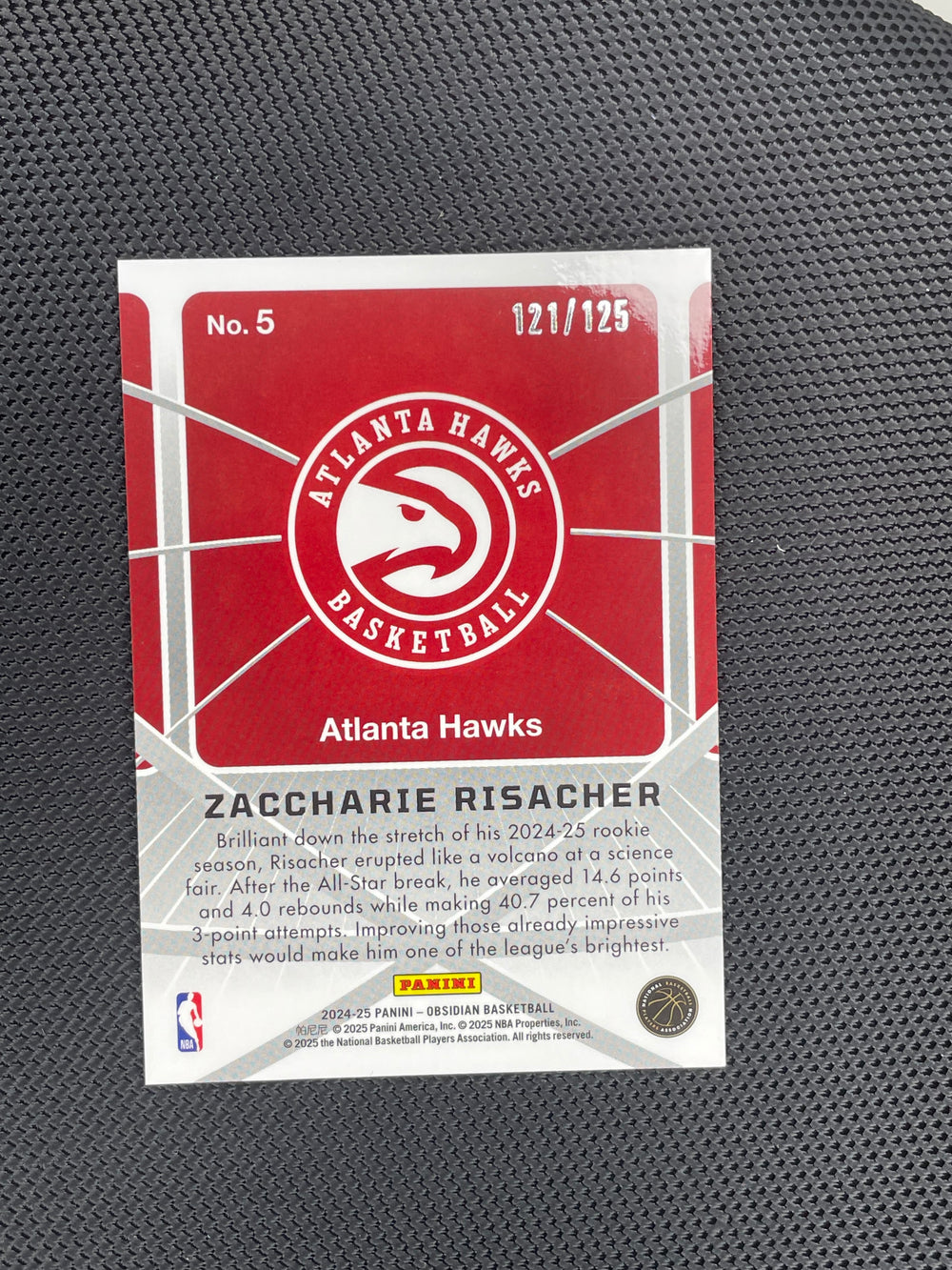 2024-25 Obsidian Zaccaharie Risacher Atomic Initials RC /125 (Back)