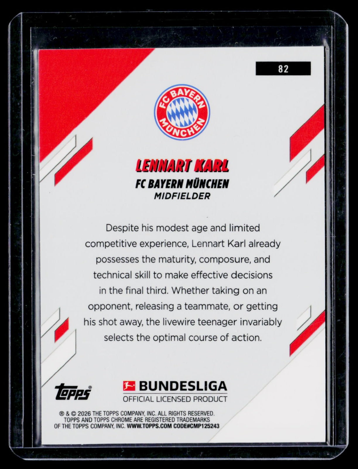 Lennart Karl Topps Chrome Bundesliga - Aqua Refractor 82 NM