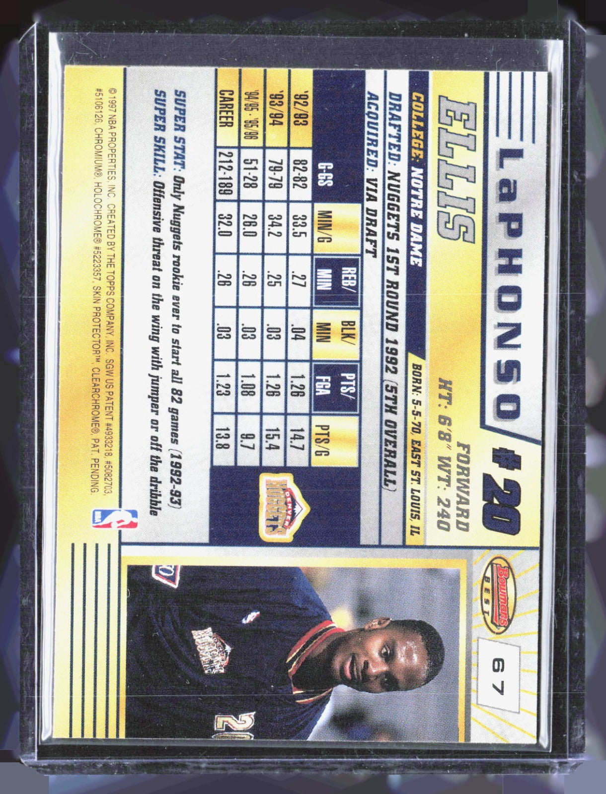 1996-97 Bowman's Best Shawn Kemp 66 Basketball Seattle SuperSonics