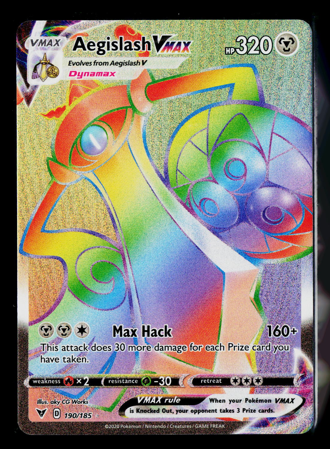Aegislash VMAX (Secret) Holo SWSH04: Vivid Voltage 190/185 NM