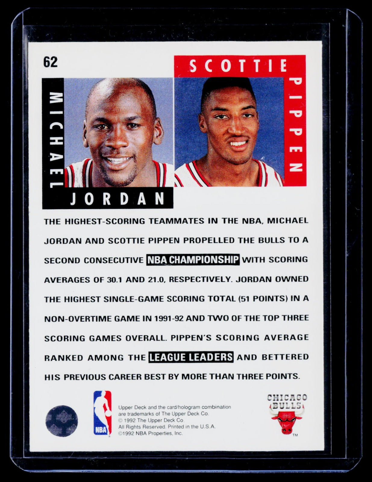 1992-93 Upper Deck Michael Jordan / Scottie Pippen Scoring Threats 62