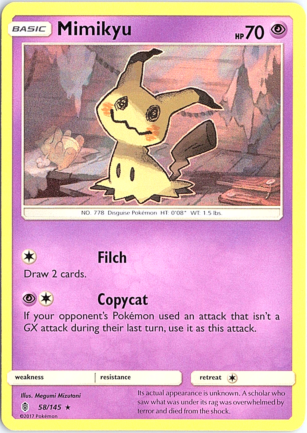 Mimikyu Holo Rare SM - Guardians Rising 58/145 NM